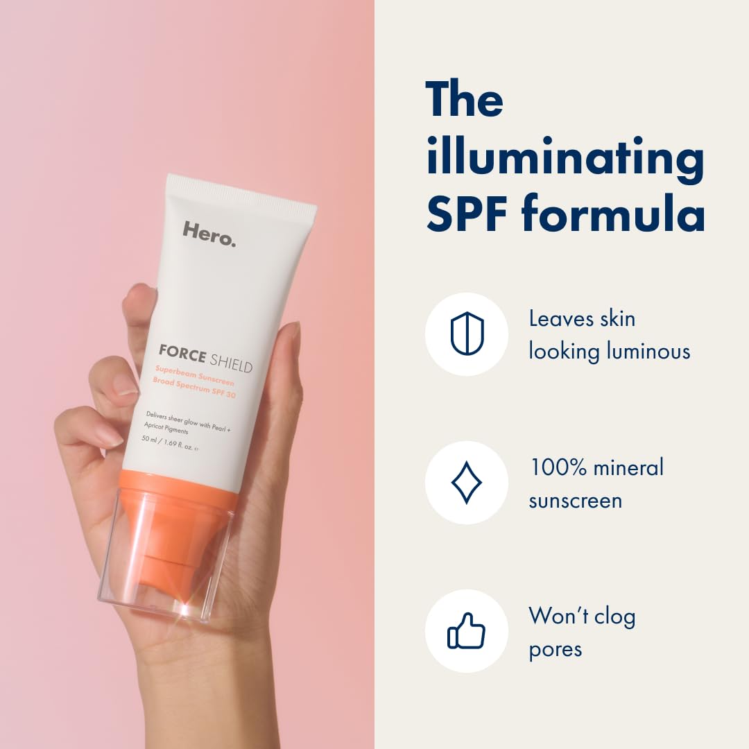 Hero Cosmetics Force Shield Superlight & Superbeam Sunscreen SPF 30  - 50ml