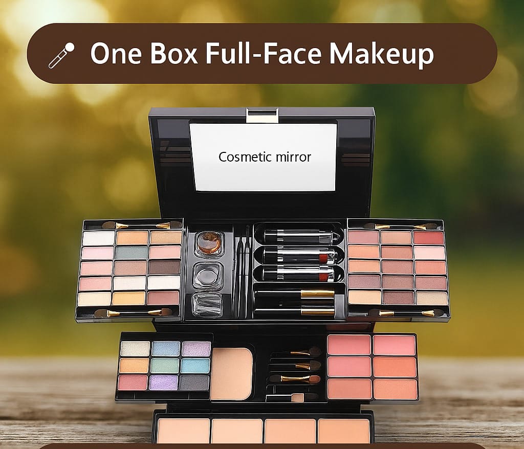 All - in - One Makeup Kit – Eyes, Lips, Face | Full Glam Look in One Box | Mirror Included - Zayluxe Care