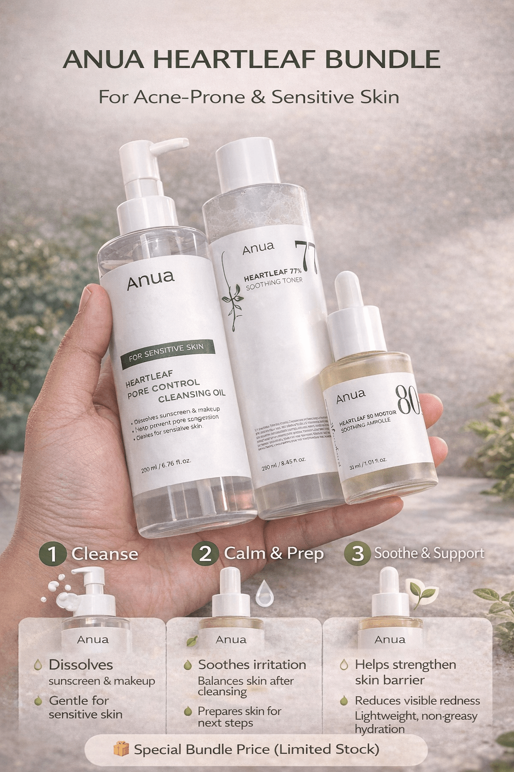 Anua Acne & Sensitive skin Bundle - Zayluxe Care