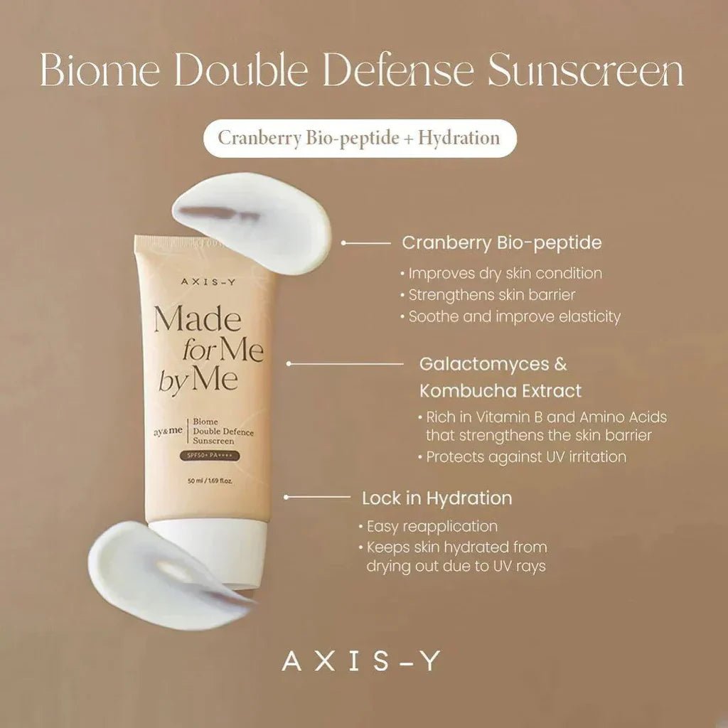 Axis Y Biome Double Defence Sunscreen - 50ml - Zayluxe Care