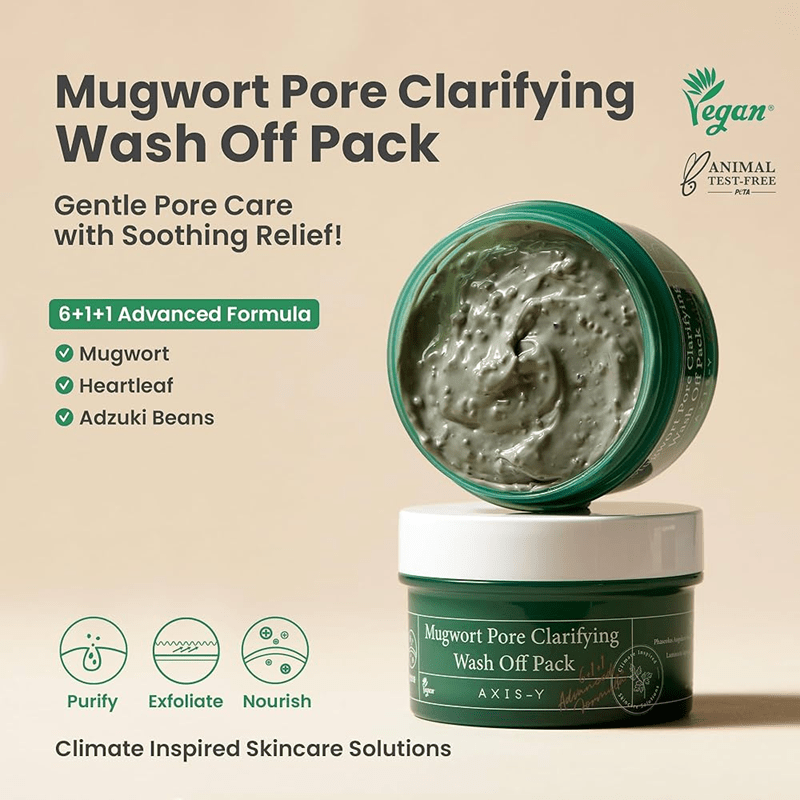 Axis Y Mugwort Pore Clarifying Wash Off Pack 100ml - Zayluxe Care