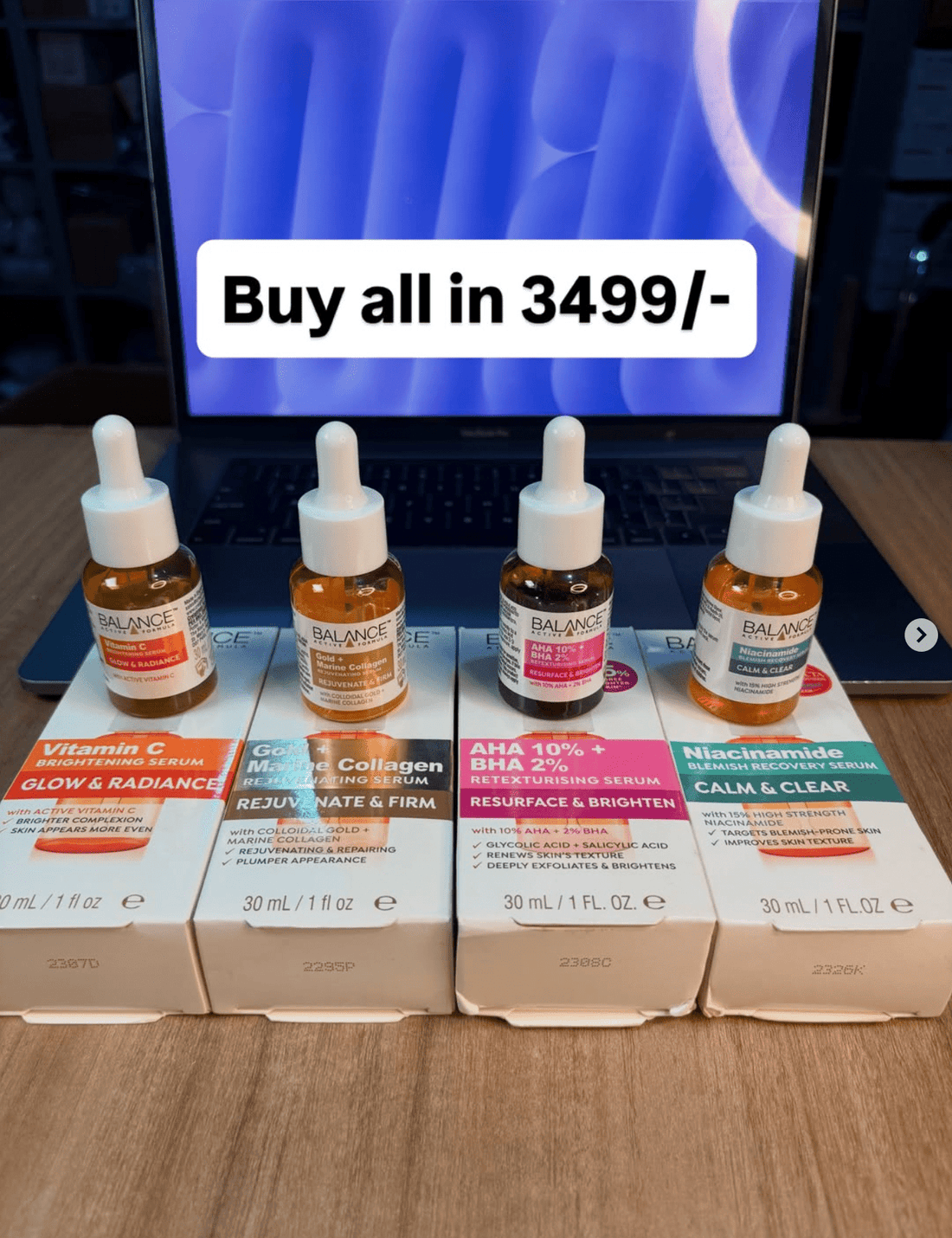 Balance pack of 4 Serums - Zayluxe Care
