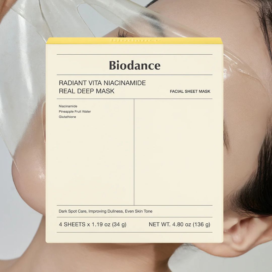 Biodance radiant vita niacinamide real deep mask ( 4x Sheet Mask ) - Zayluxe Care