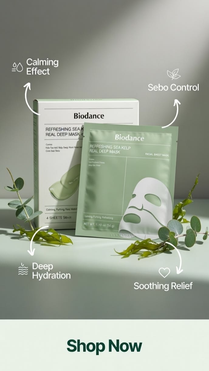 Biodance refreshing sea kelp mask ( 4x sheet Masks ) - Zayluxe Care