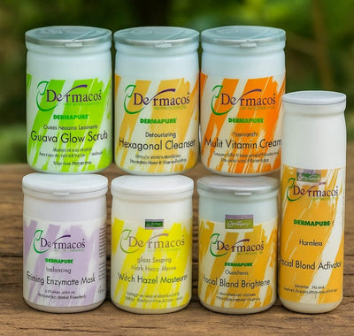 Dermacos Skin Care Set | Natural Glow, Deep Cleanse & Brightening | Professional Facial Kit - Zayluxe Care