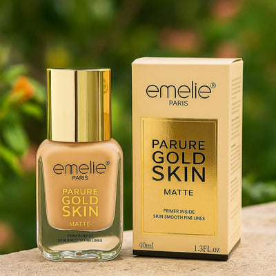 Emelie Gold Skin Matte Foundation | Smooth Finish, Natural Glow & SPF 15 Protection - Zayluxe Care