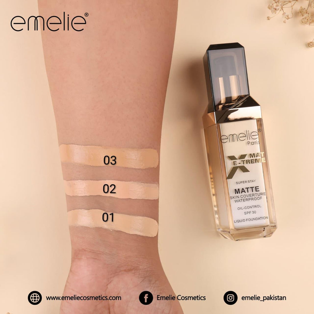 Emelie Paris Waterproof Matte Foundation – Long - Stay Liquid SPF Foundation - Zayluxe Care