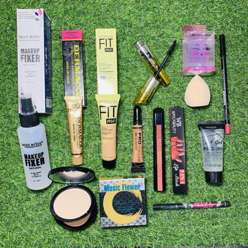 Everyday to Event Makeup Deal – 16 - Piece Complete Makeup Kit with Fixer, Base & Lip Essentials - Zayluxe Care