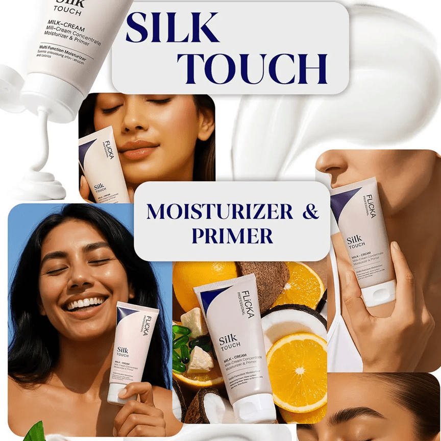 Flicka Silk Touch 3 in 1 Moisturizer and Primer for Face | Long - Lasting, Flawless and Dewy Makeup Base | Pore Minimizer | All Skin Types - Zayluxe Care