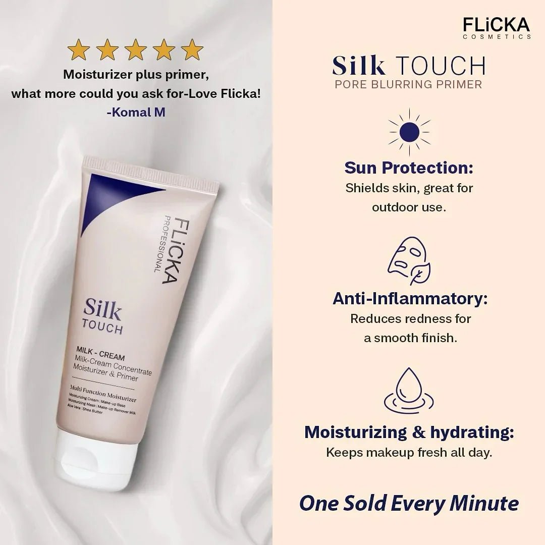 Flicka Silk Touch - 3 in 1 Moisturizer, Primer & Sunscreen for Face - Zayluxe Care