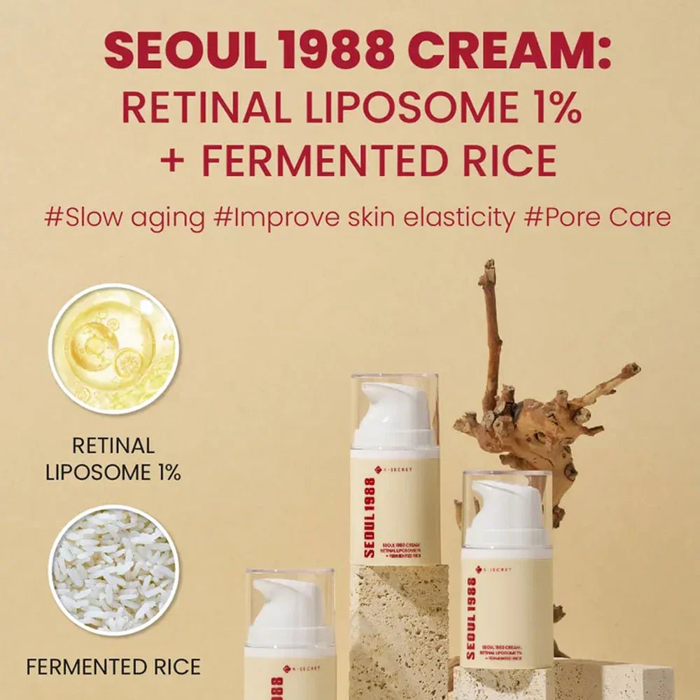 K - SECRET SEOUL 1988 Cream : Retinal Liposome 1% + Fermented Rice 50ml - Zayluxe Care