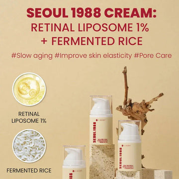 K - SECRET SEOUL 1988 Cream : Retinal Liposome 1% + Fermented Rice 50ml - Zayluxe Care