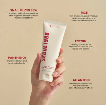 K - SECRET SEOUL 1988 Cream: Snail Mucin 93% + Rice 100 ml - Zayluxe Care