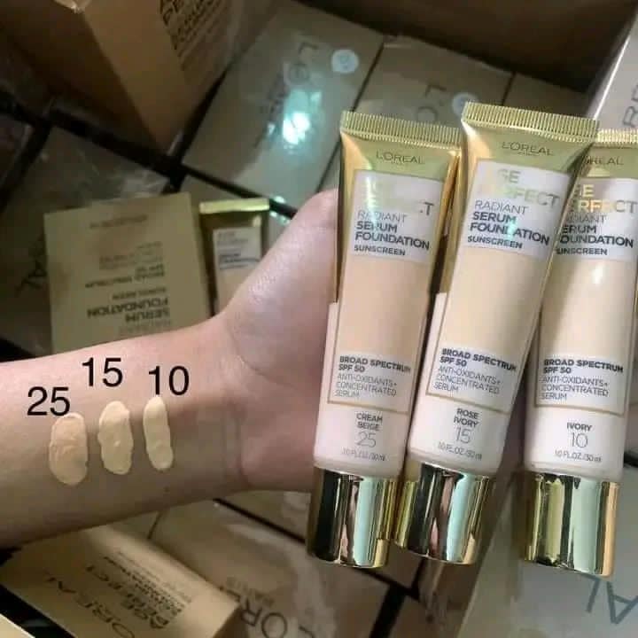 L'Oreal Paris Age Perfect Radiant Serum Foundation with SPF 50 - Zayluxe Care