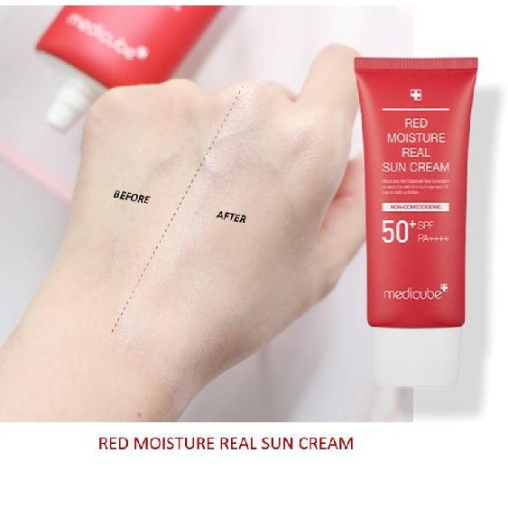Medicube Red Moisture Real Sun Cream SPF50+ PA++++ 50ml - Zayluxe Care