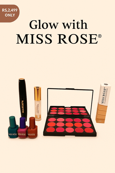 Miss Rose Complete Makeup Deal – Mascara, Lip Palette, Concealer, Nail Polish & Gloss - Zayluxe Care