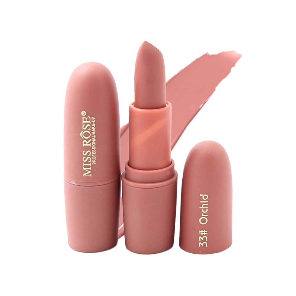 Miss Rose Nude Matte Lipstick – Long - Lasting Waterproof Velvet Finish - Zayluxe Care
