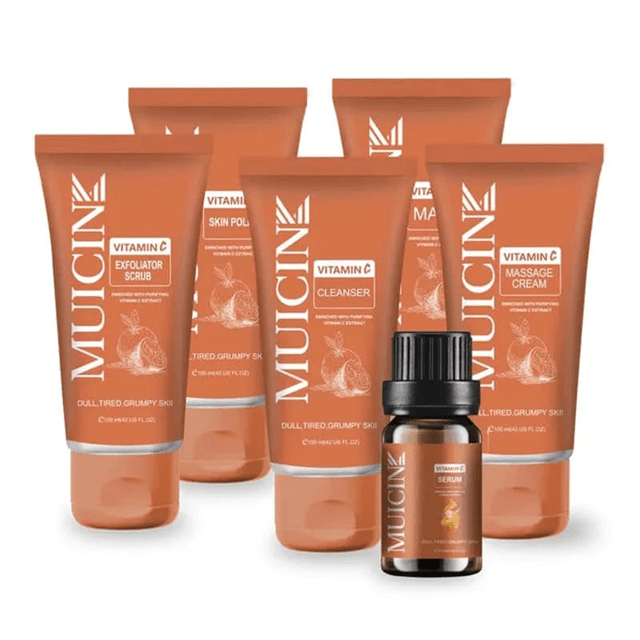 MUICIN Vitamin C Facial Kit | 6 Step | Go & Glow Treatment for Clear Skin - Zayluxe Care