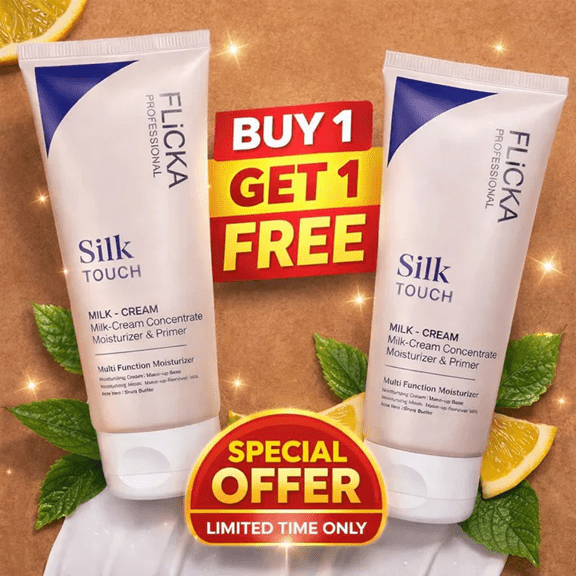 Pack of 2 Flicka Silk Touch 3 in 1 Moisturizer and Primer for Face | Long - Lasting, Flawless and Dewy Makeup Base | Pore Minimizer | All Skin Types - Zayluxe Care