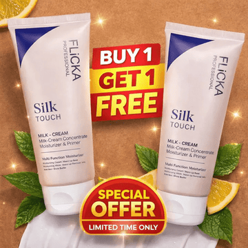Pack of 2 Flicka Silk Touch 3 in 1 Moisturizer and Primer for Face | Long - Lasting, Flawless and Dewy Makeup Base | Pore Minimizer | All Skin Types - Zayluxe Care