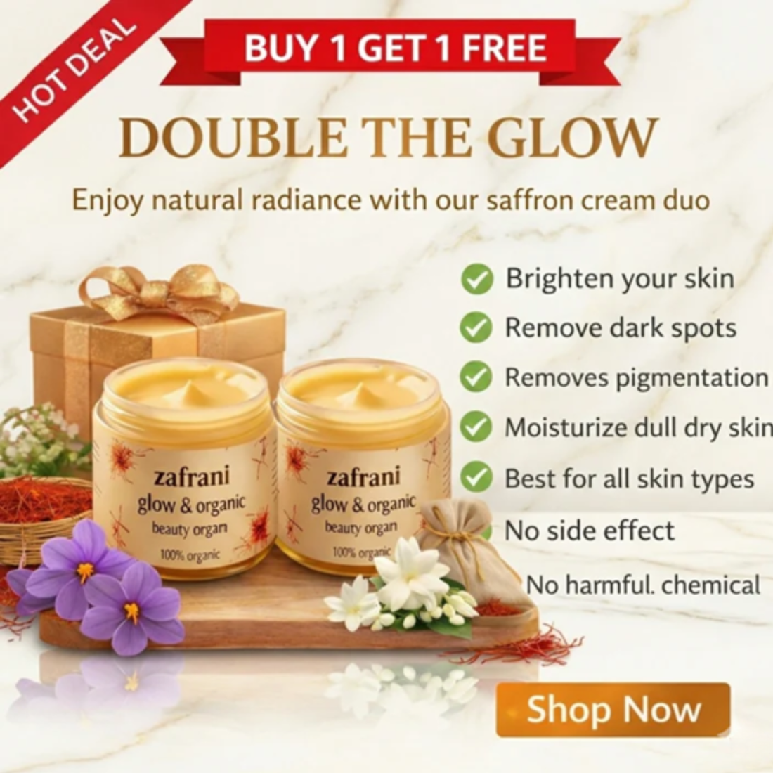 Pack Of 2 Zafrani Whitening & Glowing Cream 100g - Zayluxe Care