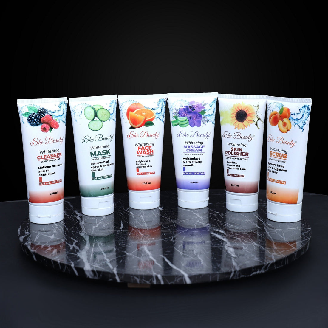 She Beauty | 6 - Step Whitening Facial Kit for All Skin Types | Complete Salon Facial at Home (200ml x 6) - Zayluxe Care