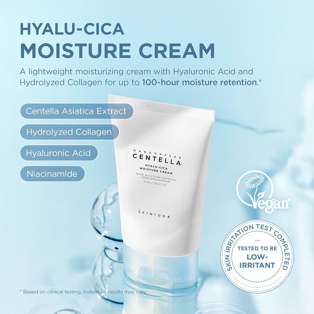 SKIN1004 Madagascar Centella Hyalu - Cica Moisture Cream (75ml) – Hydrating & Soothing Face Moisturizer - Zayluxe Care