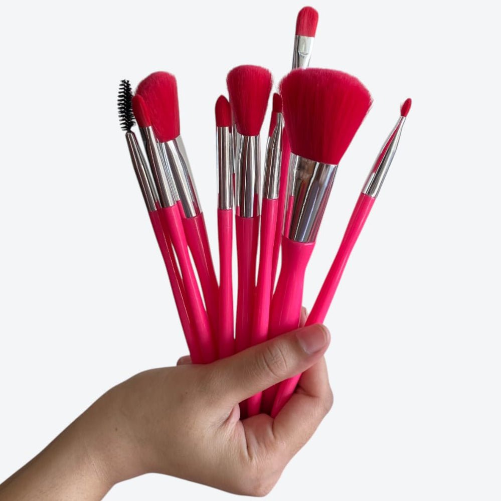 Zay Luxe Care 10 - Piece Pink Professional Makeup Brush Set – Soft & Premium Quality - Zayluxe Care