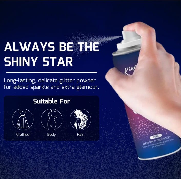 Zay Luxe Care Shiny Glitter Spray – Instant Glow for Hair, Body & Clothes (Long - Lasting Shine) - Zayluxe Care